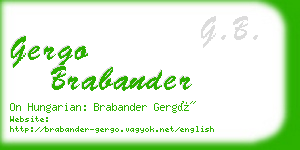 gergo brabander business card